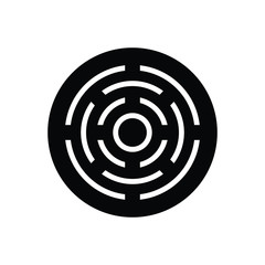 Black solid icon for target darts  