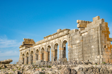 riumphal arch in roman town Volubilis, Morocco