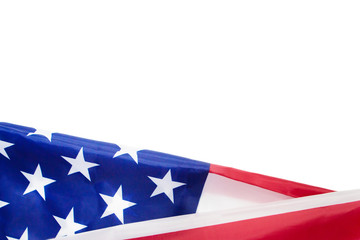 isolated us flag on white background for america  independence day concept