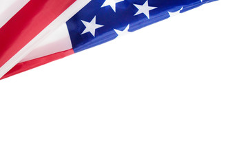 isolated us flag on white background for forth of july  america  independence day concept