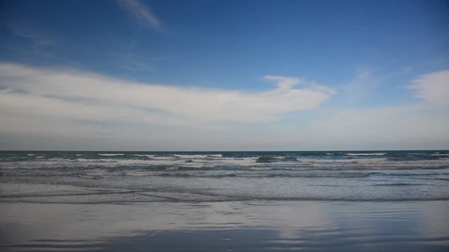 Wave of the sea and blue sky, Tropical beach.