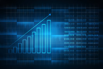 2d rendering Stock market online business concept. business Graph 