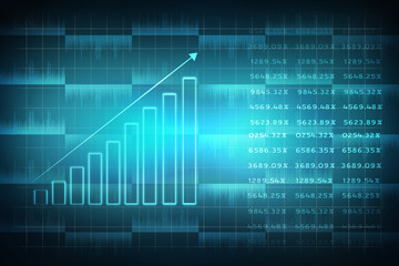 2d rendering Stock market online business concept. business Graph 