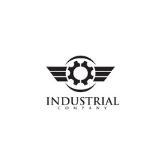Industrial company logo design vector template icon