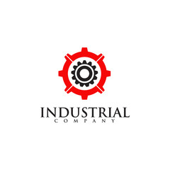 Industrial company logo design vector template icon