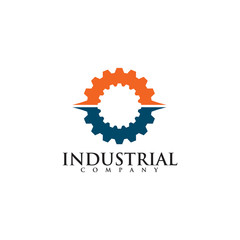 Industrial company logo design vector template icon