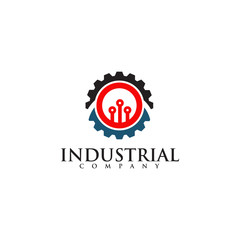 Industrial company logo design vector template icon
