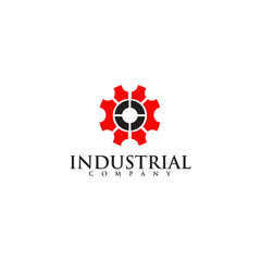 Industrial company logo design vector template icon