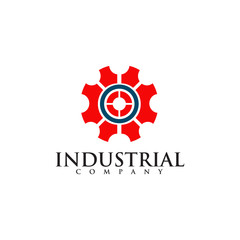 Industrial company logo design vector template icon