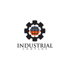 Industrial company logo design vector template icon