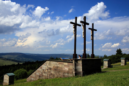 Crucifixion Group, Kreuzberg, Bischofsheim, Rhon, Germany, Europe