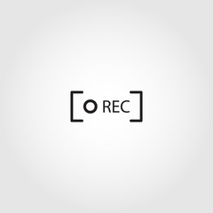 rec button vector icon on white background
