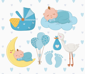 Naklejka premium Baby shower of a boy design