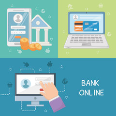 Payment online icon set design