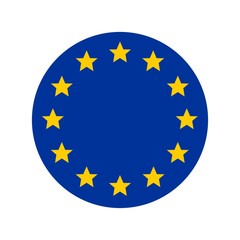 Round button Icon of national flag of The European Union
