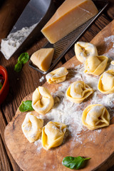 Delicious tortellini di formaggio with cheese and pepper filling