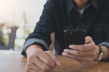 Man using smart phone