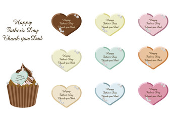 チョコレートのプレート。父の日のためのデザイン。お菓子のイラスト。