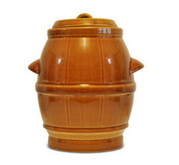 clay pot brown isolated on a white background