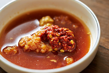 Chili pepper and garlic soy sauce 