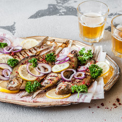 Grilled Breams with Beer