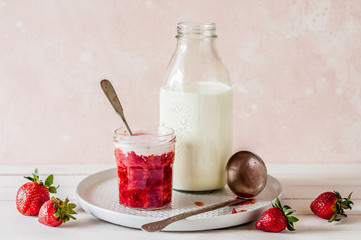 Crushed Strawberries with Milk