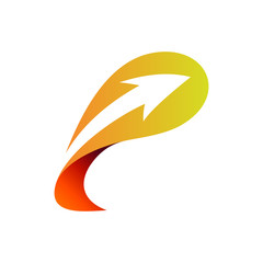 Initial/Letter P Logo Design With Arrow Shape