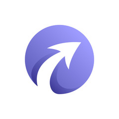 Flat Arrow  Logo Design In Circle Shape