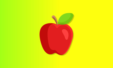red apple on colorful background