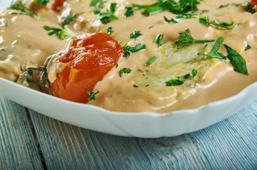 Cod in Creamy Red Roasted Pepper Sauce