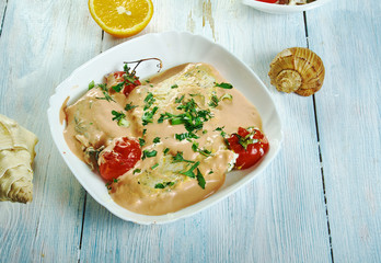 Cod in Creamy Red Roasted Pepper Sauce