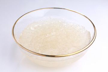 Edible bird's nest on white background.