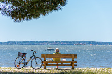 BASSIN D'ARCACHON (France), vue sur la baie à Claouey
