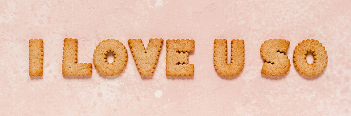 Crackers Arranged as a Phrase I Love You So