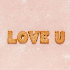 Crackers Arranged as a Phrase I Love U