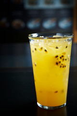 Passion fruit juice in glass