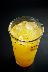 Passion fruit juice in glass