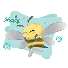 Cute and Happy Bee
