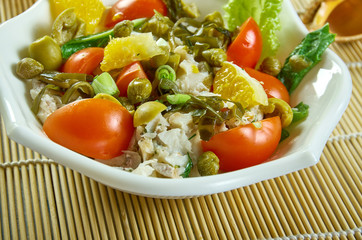 Healthy Salad of Cod, Tomato, Seaweed