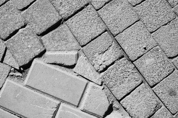 Monochrome modern paved surface on top
