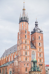 Tourism concept, look at view of city streets, centre of city. Vacation in Krakow