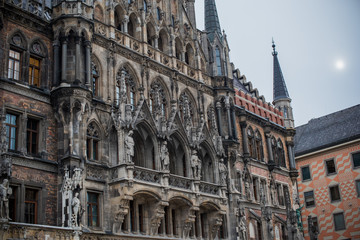 Fototapeta premium Tourism concept, look at view of city streets, centre of city. Vacation in Munich 