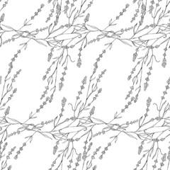 Lavander seamless pattern. Surface pattern design. Flower botanical art natural