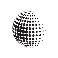 Circle halftone with dotts. Radial doted element. Logotype template.