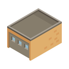 Isometric garage isolated on white background