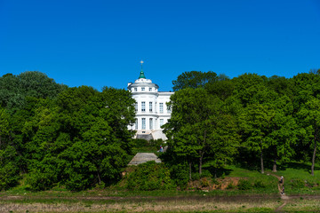 Fototapeta na wymiar Panoramic view of Bogoroditsk Palace and Park in Bogoroditsk, Tula region.