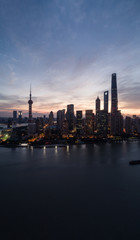 Obraz premium Aerial view over The Bund, Shanghai