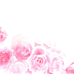 Floral card. Watercolor template for wedding invitations, posters, valentines day