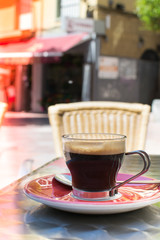 espresso coffee at a terrace.