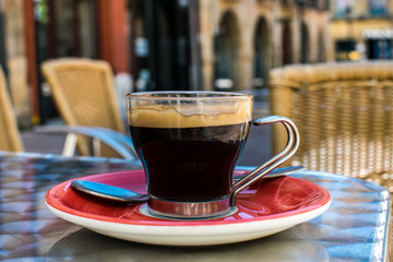 espresso coffee at a terrace.